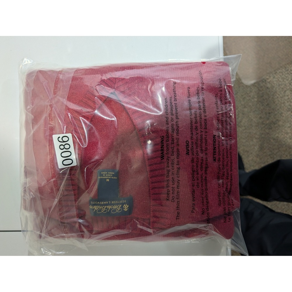 Brooks Brothers V-Neck Sweater Mens Medium Red Scottish Lambswool Solid - Picture 6 of 6